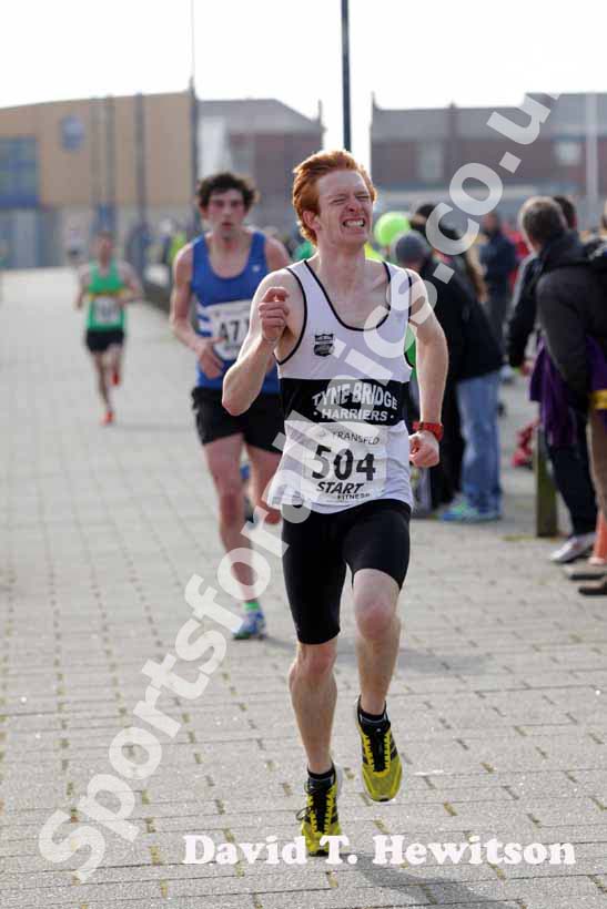 John Marley (Tyne Bridge) finishing the Transped Blyth Valley 10k.